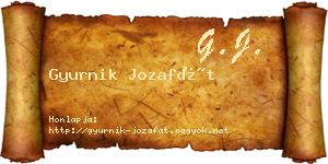 Gyurnik Jozafát névjegykártya